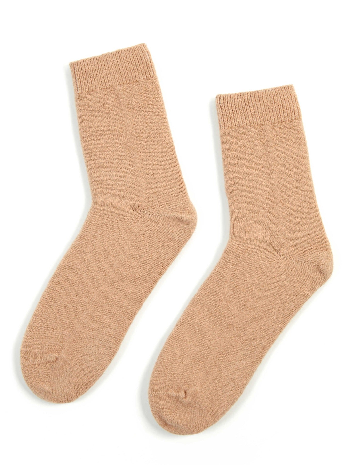 Unisex Kaschmir Trimmstrick-Socken Hellkamel - Gobi Cashmere