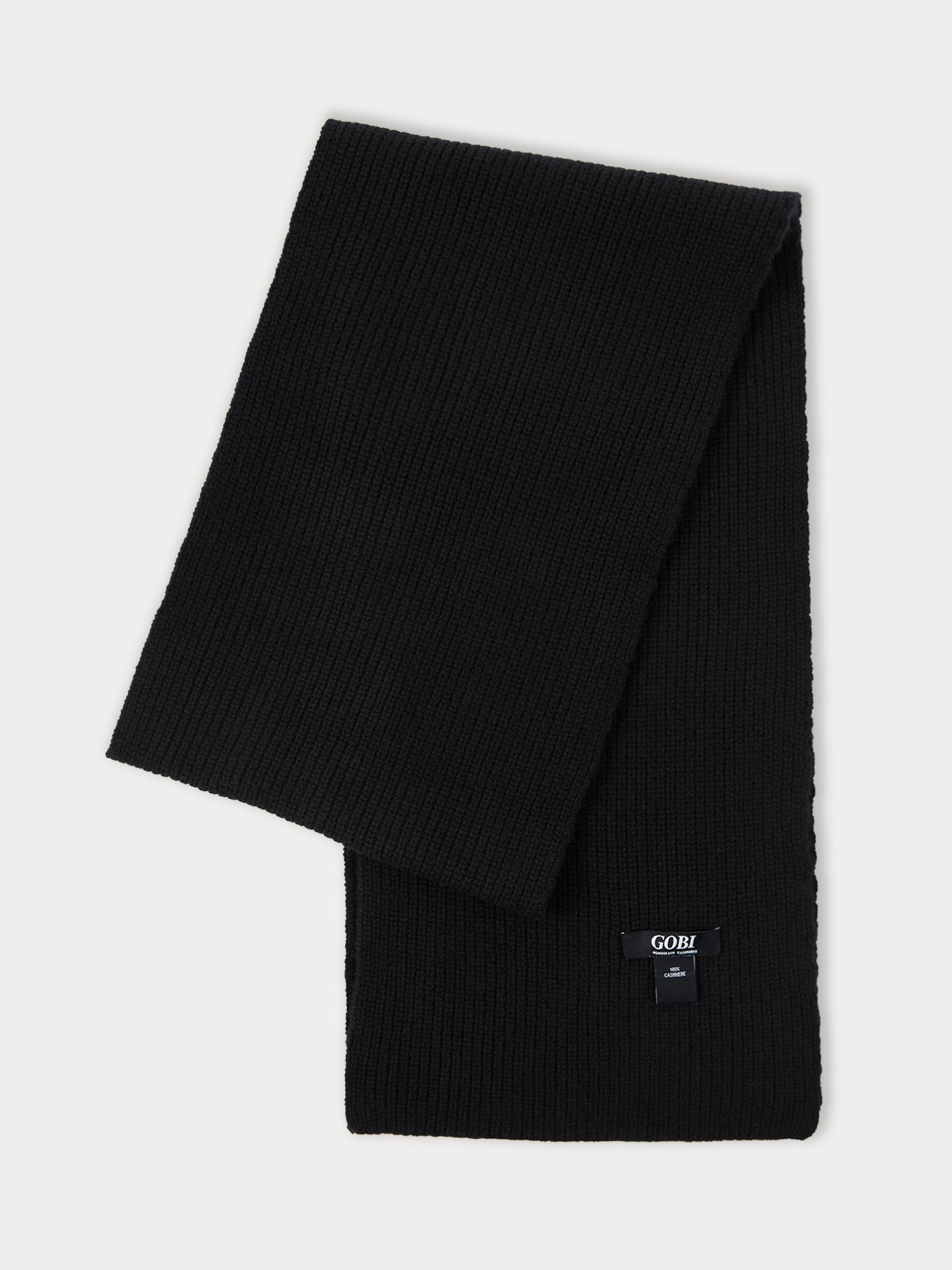 Unisex Schal Mit Patentmuster Aus Kaschmir Schwarz - Gobi Cashmere