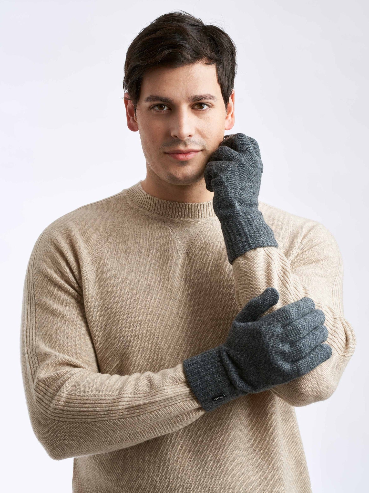 Herren Kaschmir Handschuhe Dunkelgrau - Gobi Cashmere