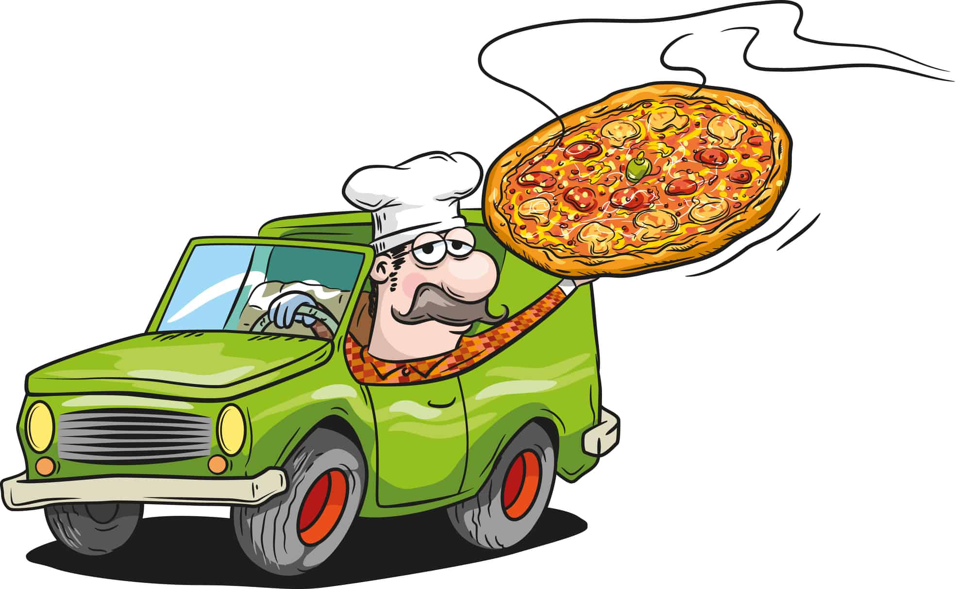 Машинки еда. Машинка с едой. Доставщик пиццы. Автомобиль пицца. Машина пиццерии нарисованная.