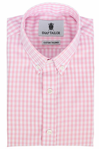 Photo of the Gingham Twill Casual Shirt in Soft Pink