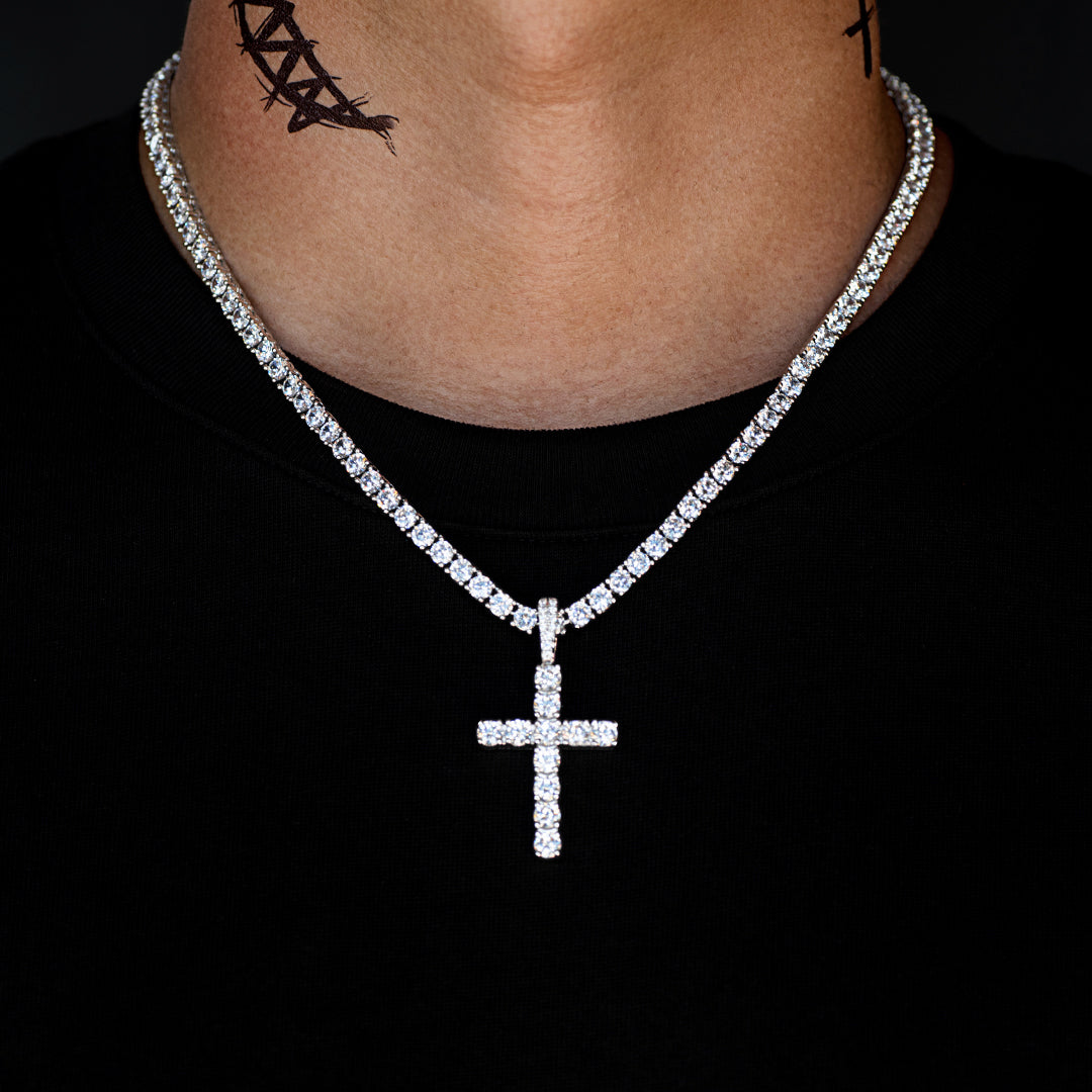 Iced Out Cross Pendant + Chain – DRMD JEWELRY