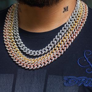 Large Stone Diamond Cuban Link Chain 