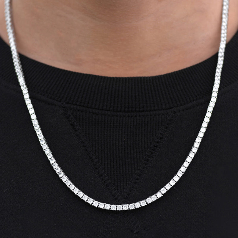 Round Cut Tennis Chain (3mm) in White Gold – DRMD JEWELRY