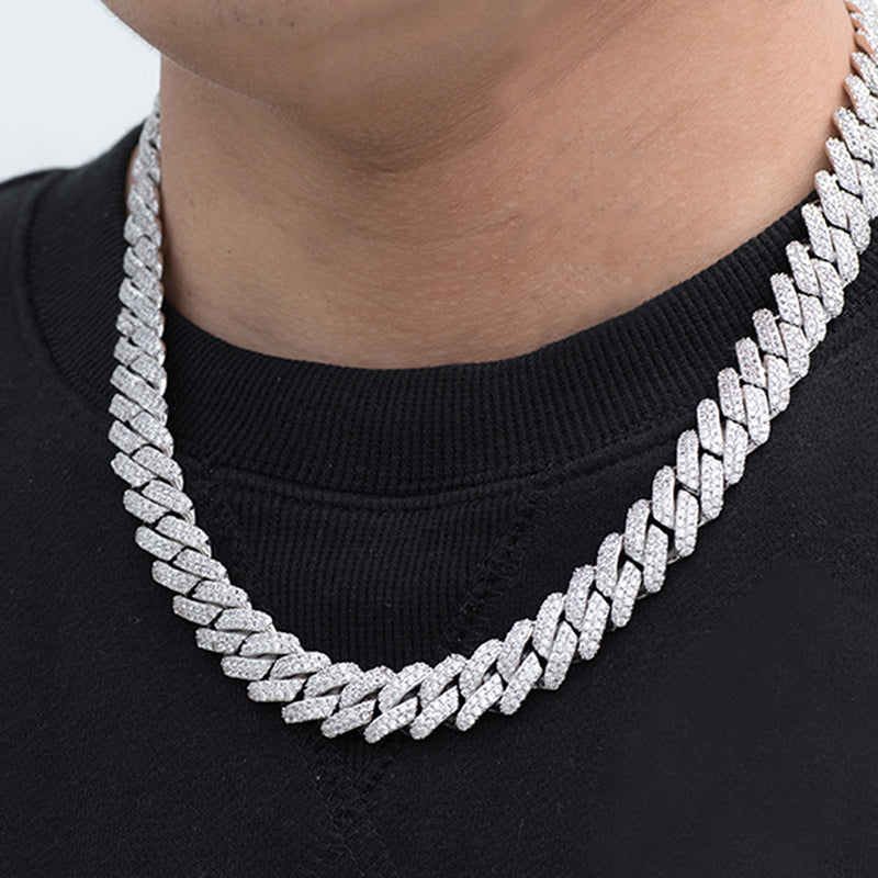 Prong Cuban Link Choker (12mm) in White Gold – DRMD JEWELRY