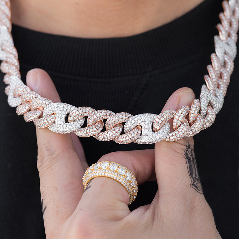 two tone gucci link chain