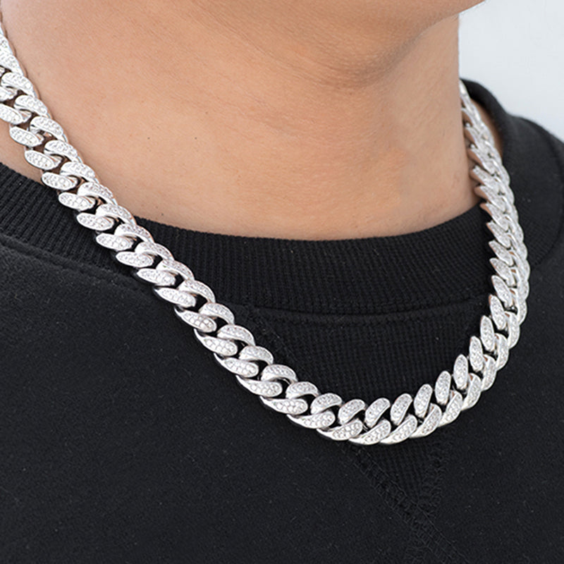 Miami Cuban Link Chain (12mm) in White Gold – DRMD JEWELRY