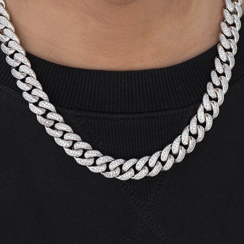 Miami Cuban Link Chain (12mm) in White Gold – DRMD JEWELRY