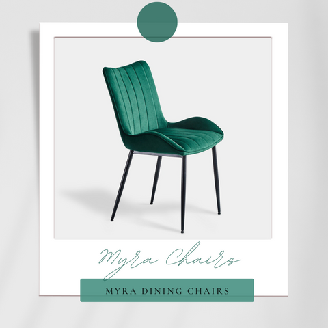 myra velvet dining chairs