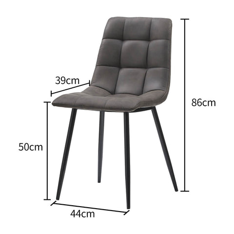 Christie Dining Chairs Grey Faux Suede Metal Legs | CLIPOP