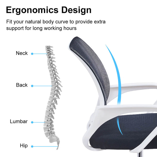 Verstellbarer, drehbarer, ergonomischer Computer-Schreibtischstuhl aus Mesh für das Home Office | CLIPOP