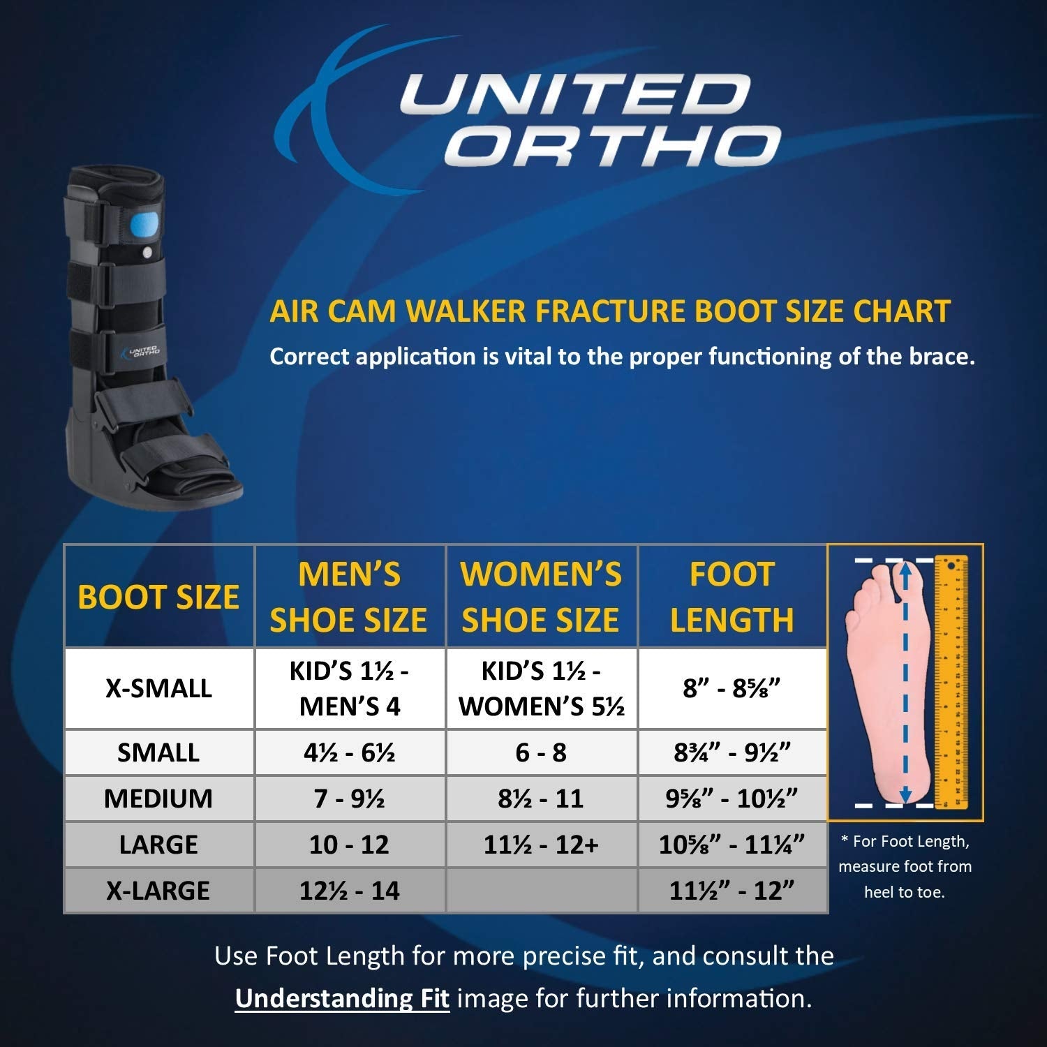 United Ortho Air Cam Walker Foot 