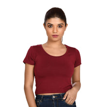 Load image into Gallery viewer, 100% Cotton Rayon Blouses Mahogany Maroon Blouse