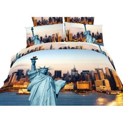 Statue Of Liberty Nyc Duvet Cover Bedding Set Myluxurydecor