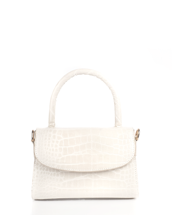 white croc shoulder bag