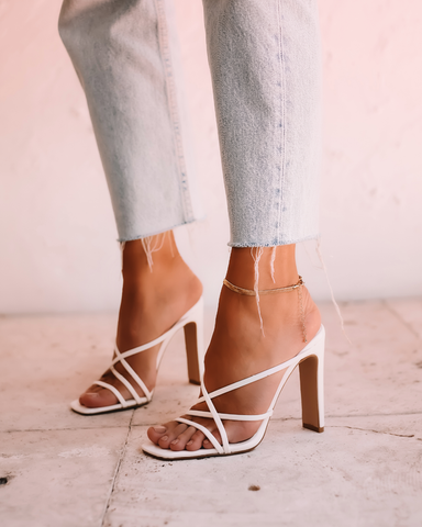 billini white heels