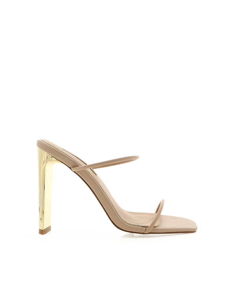 nude clear strap shoes
