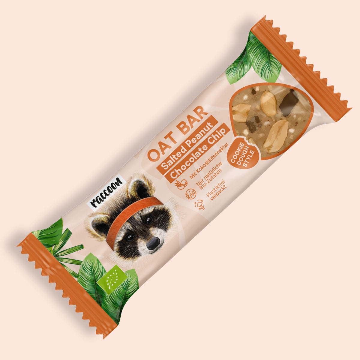  raccoon OAT BAR veganer Haferriegel Müsliriegel bio vegan plastikfrei Salted Peanut Chocolate Chip