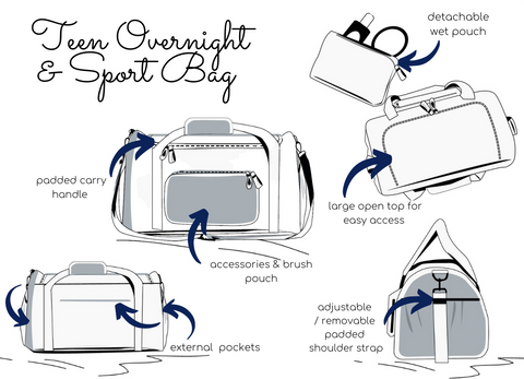 Teen Overnight & Sport Bags - Inscribe Bags