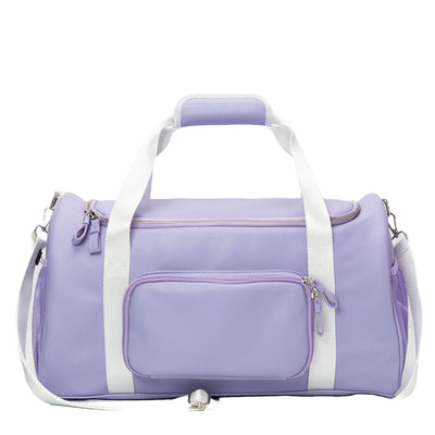 lilac duffle bag