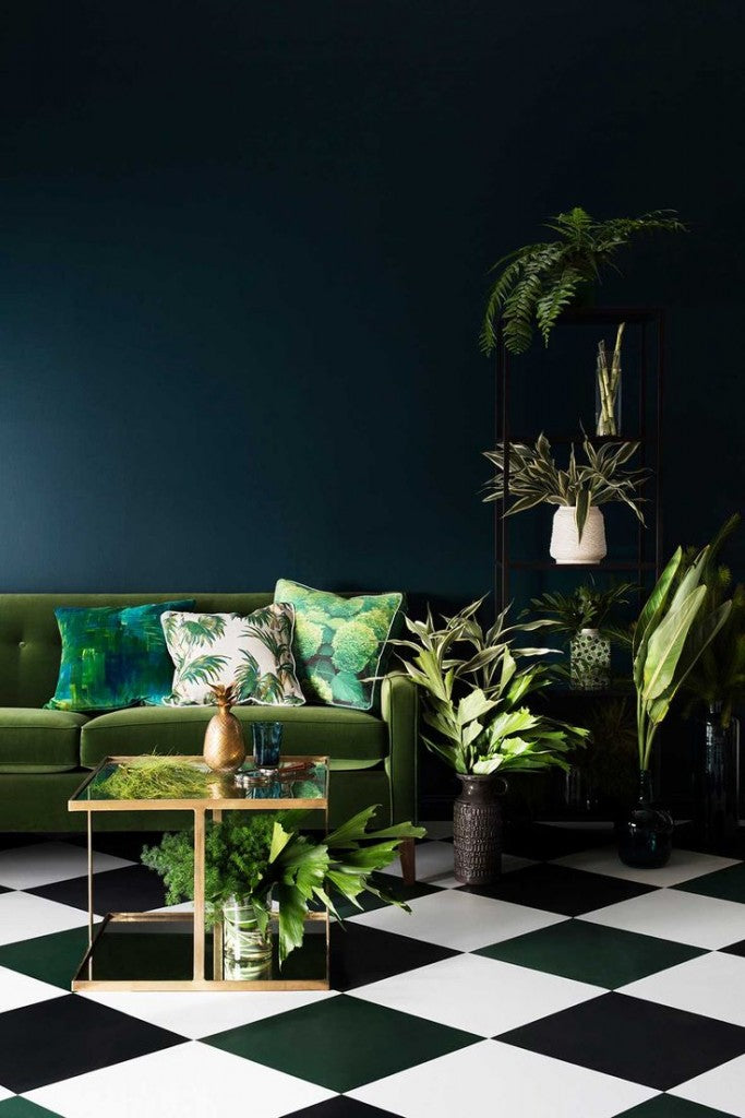 velvet sofa green