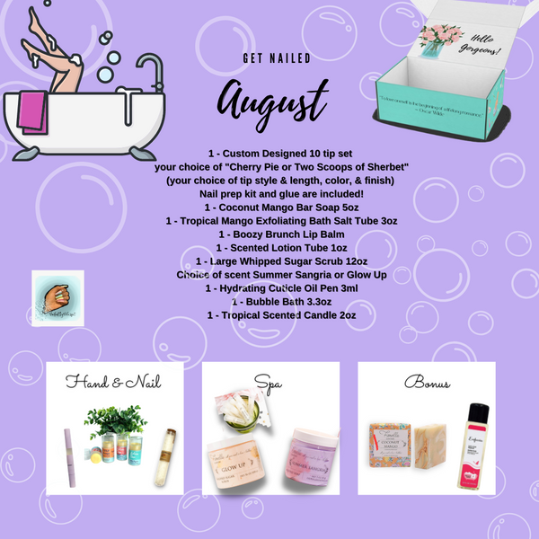 august 2022 get nailed monthly self care box nailedbyniki2swt