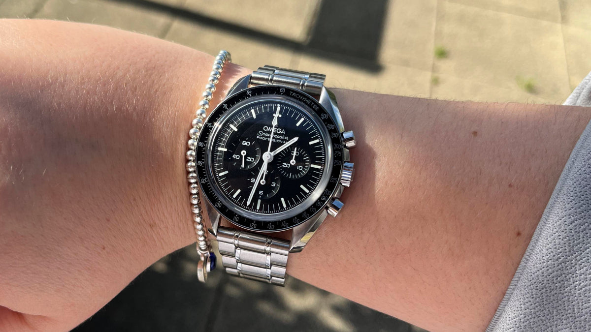 Omega Speedmaster fitted to the Metal Shawfield Bracelet
