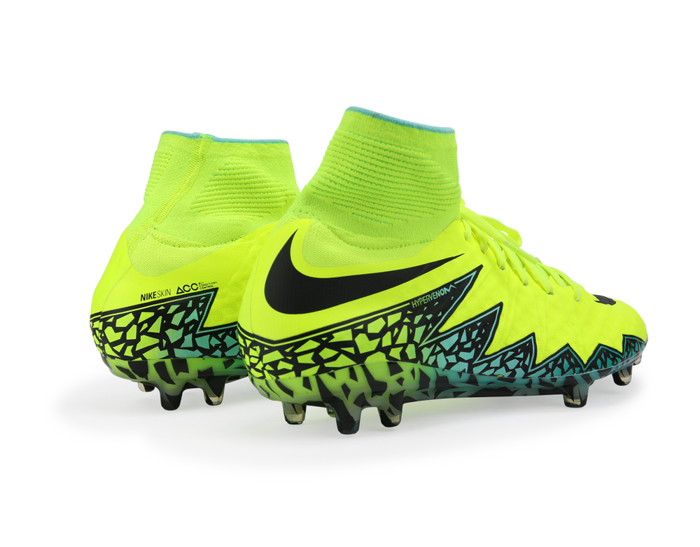 Nike Men's Hypervenom Phantom II FG Volt/Black Hyper/Turquoise Clear