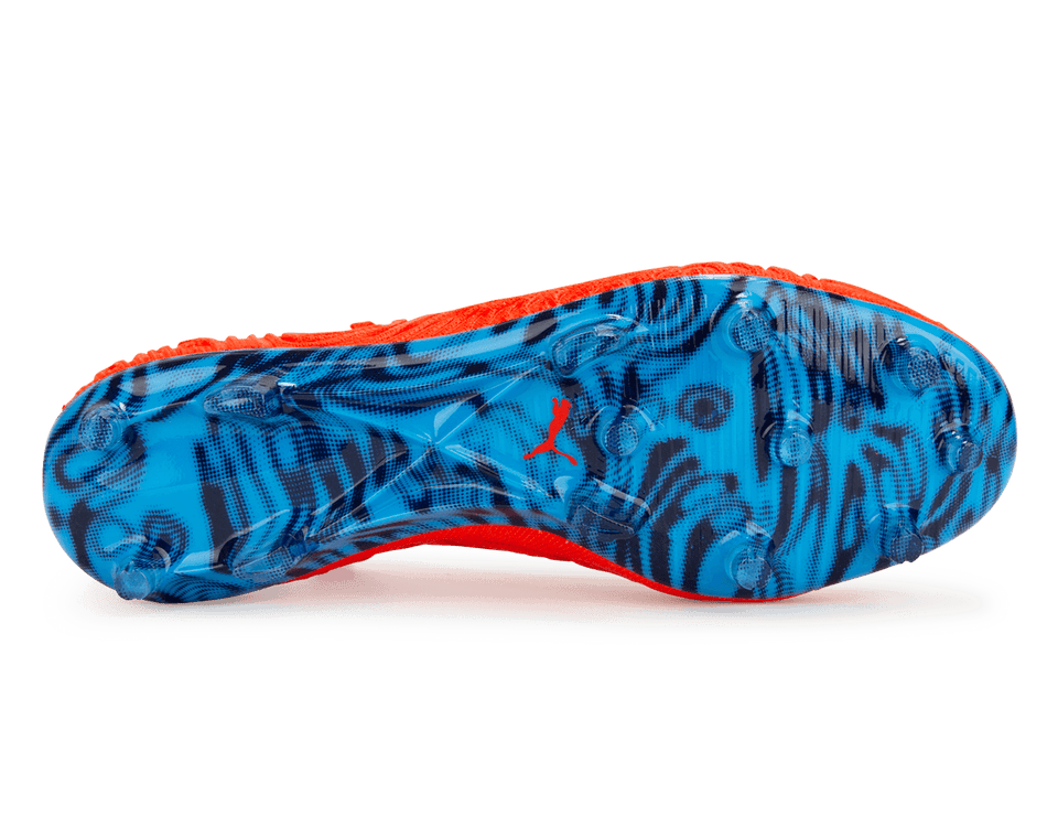 puma future 19.1 red blast bleu azur