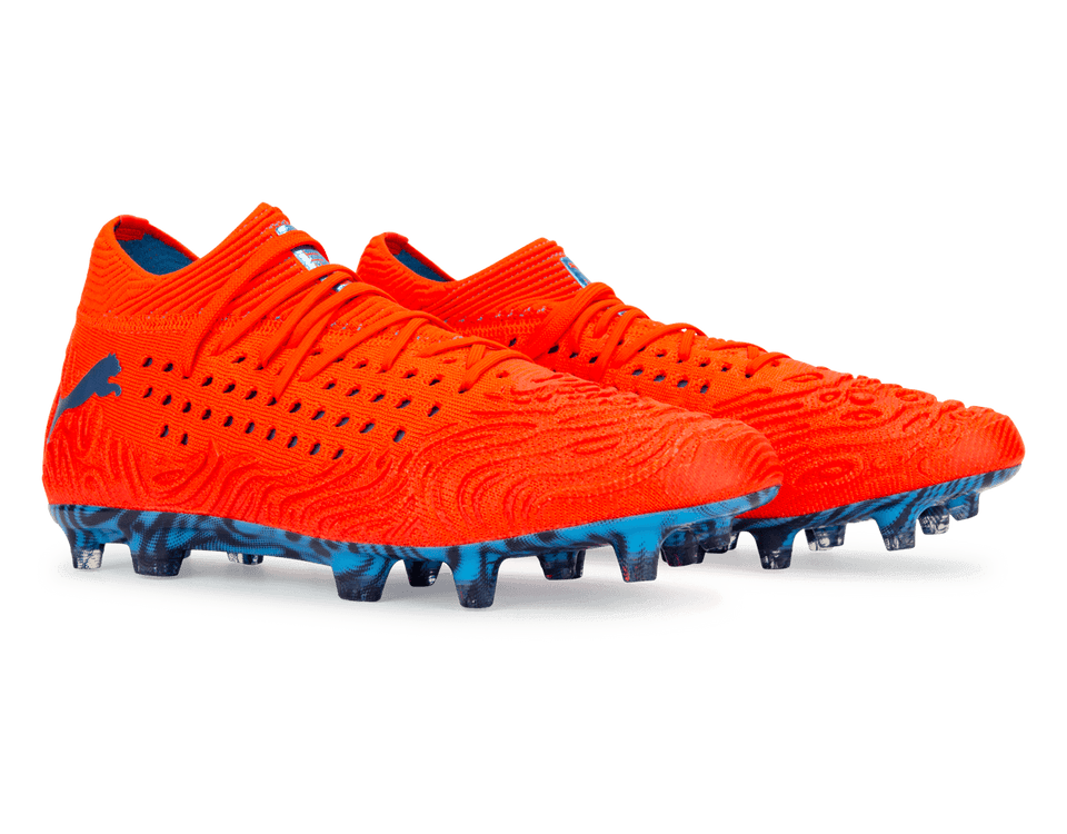 Puma Men S Future 19 1 Netfit Fg Ag Red Blast Bleu Azur Azteca