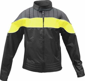 AL2193 Ladies Fashion Yellow/Black Water Resistant 100% Nylon Rain Gear Jacket