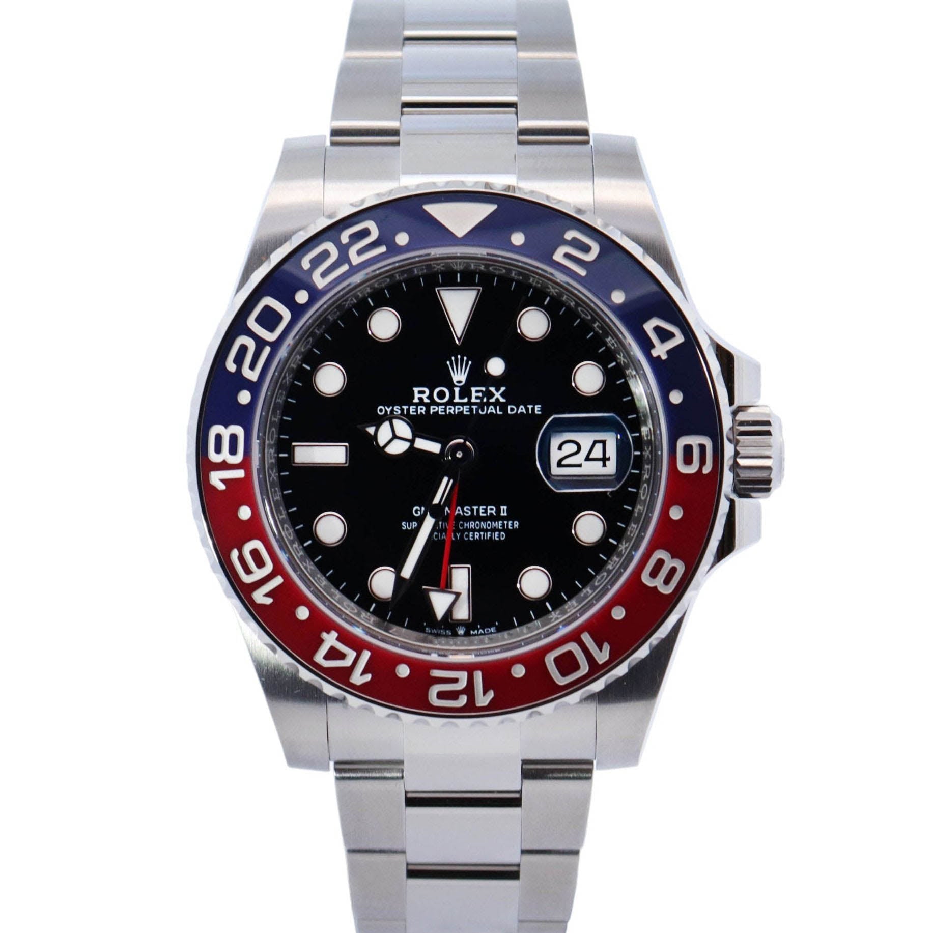 Rolex GMT Master II "Pepsi" 40mm Black Dial Ref# 126710BLRO - HJ product image