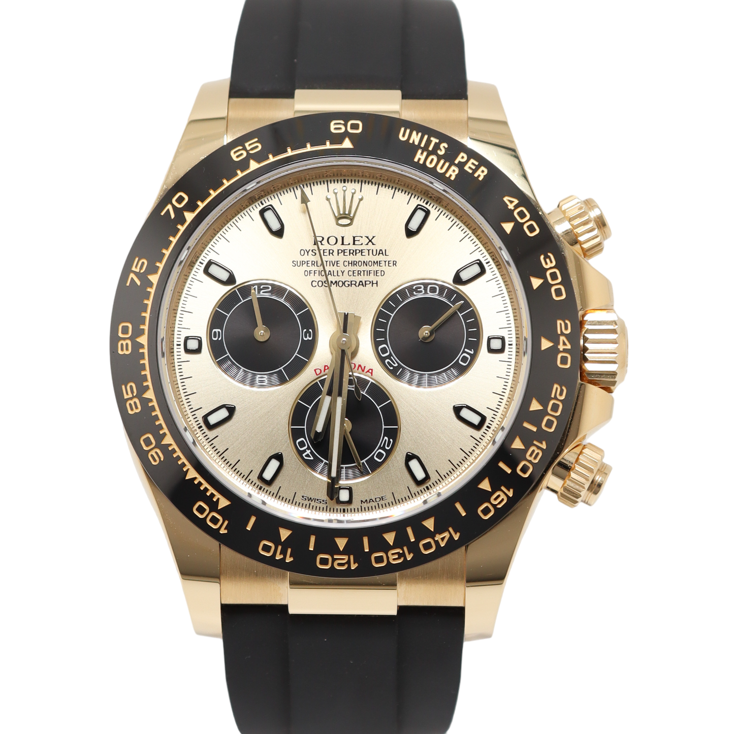 Rolex Daytona Yellow Gold 40mm Champagne Chronograph Dial Watch 116518LN | Happy
