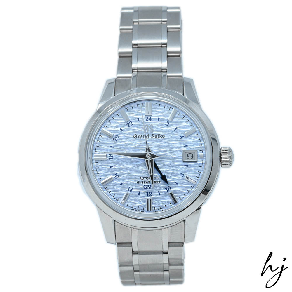 Grand Seiko Men's Elegance Collection SBGJ249 GMT Stainless Steel   Blue Art Dial Watch Reference #: SBGJ249 | Happy Jewelers