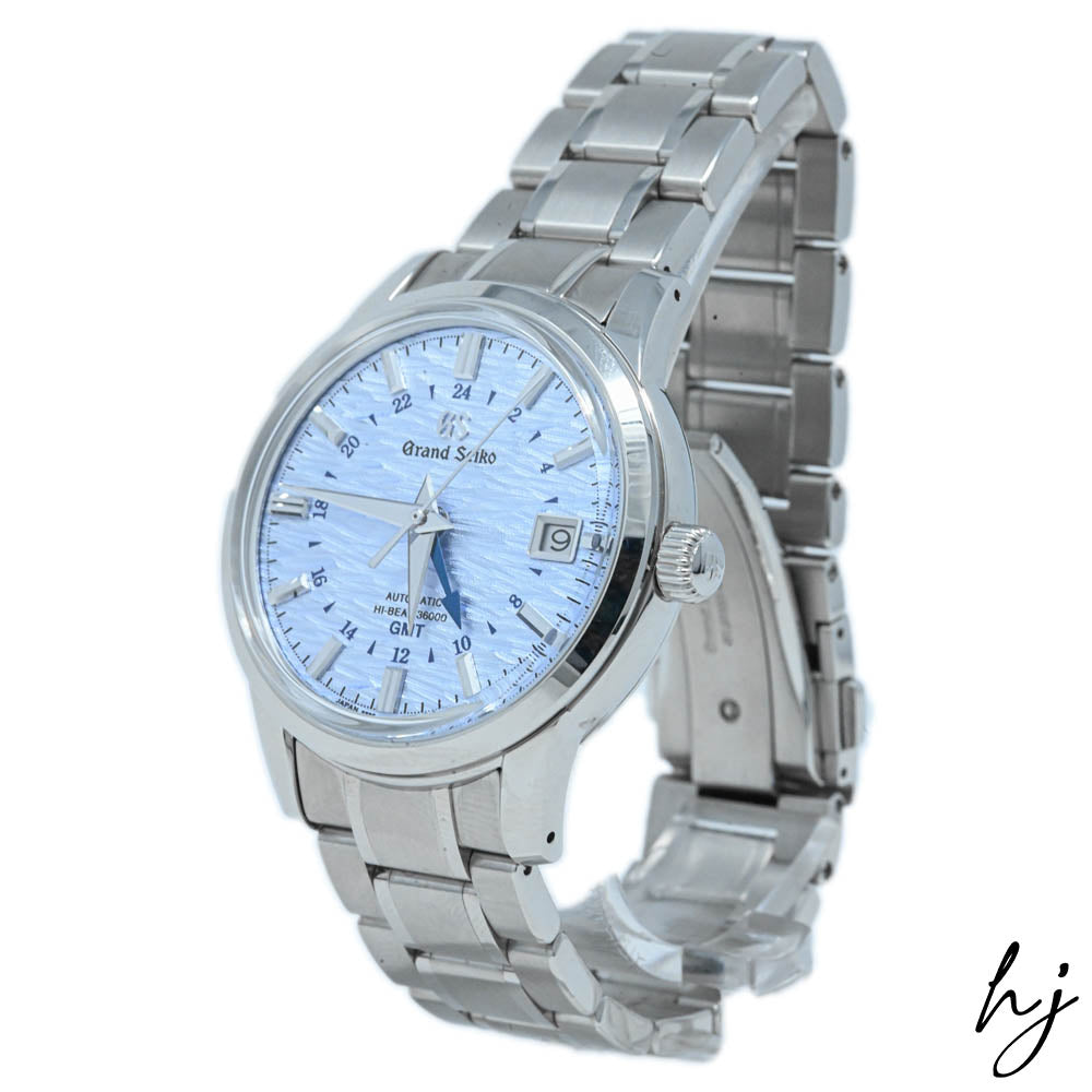 Grand Seiko Men's Elegance Collection SBGJ249 GMT Stainless Steel   Blue Art Dial Watch Reference #: SBGJ249 | Happy Jewelers