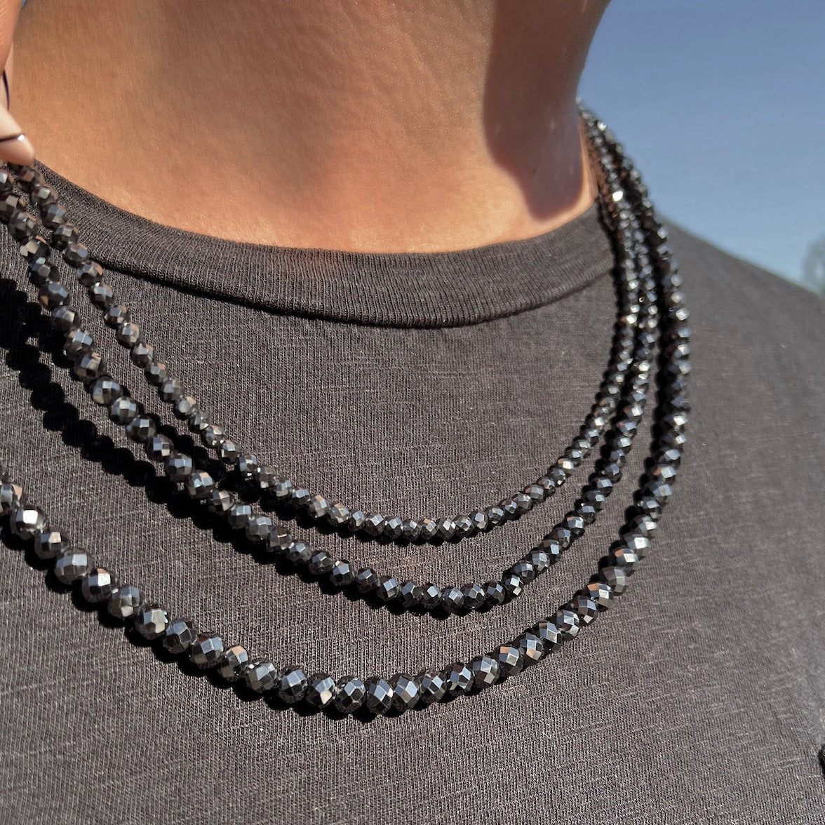 black diamond eternity necklace