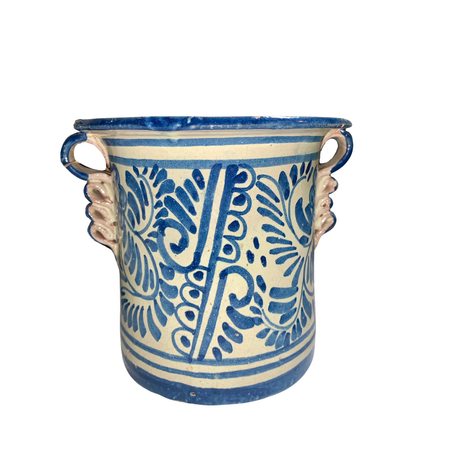 Blue and white Talavera pottery pot - Designs By Origin