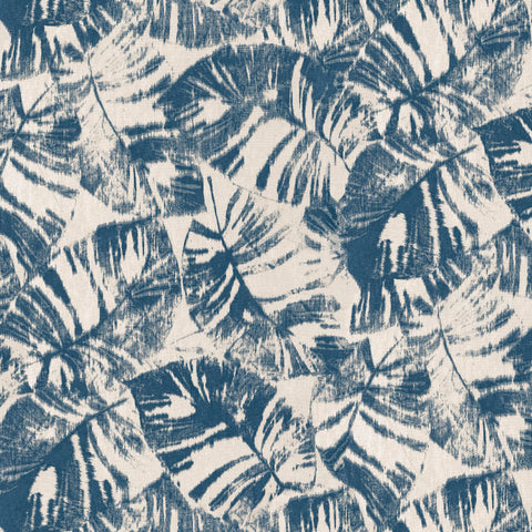 Upholstery fabric palm trees indigo