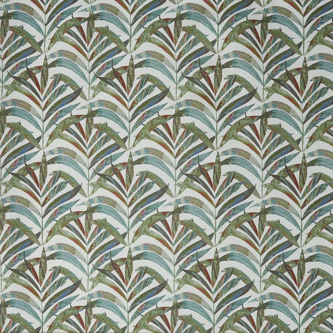 Palm tree motif on linen-cotton fabric