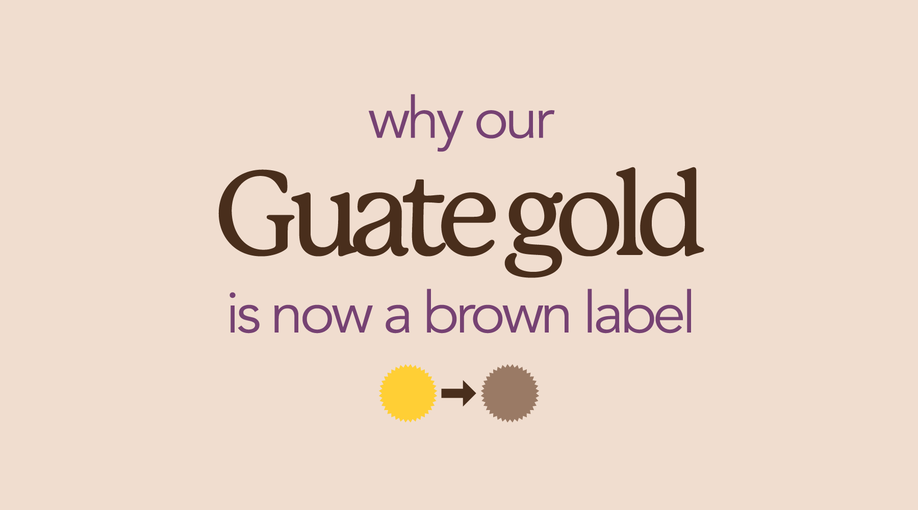Why our Guate Gold is a Brown Label