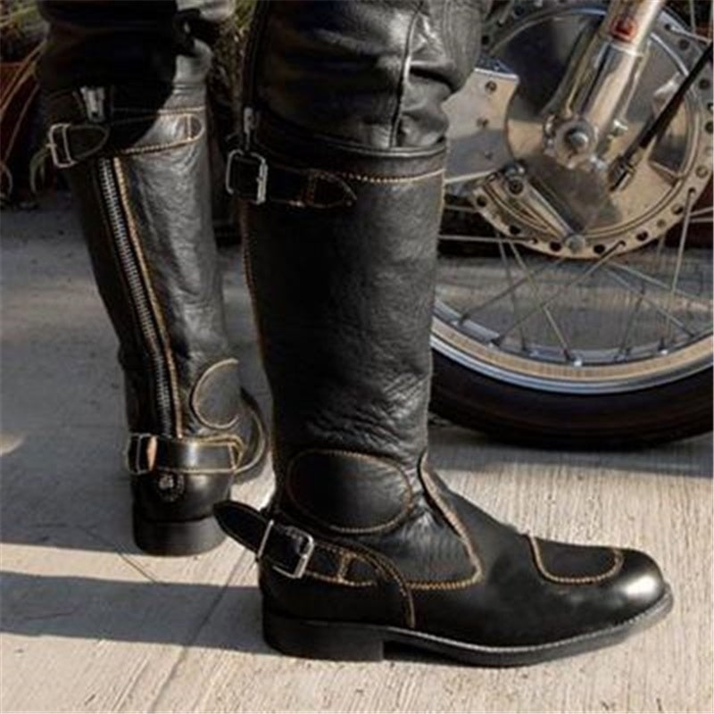 flat moto boots