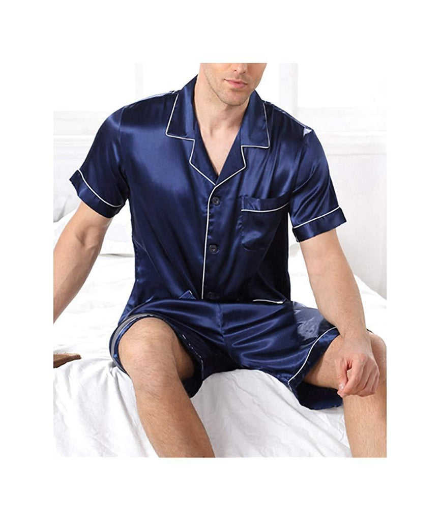 Satin Silk Pajamas Shorts for Men Rayon 