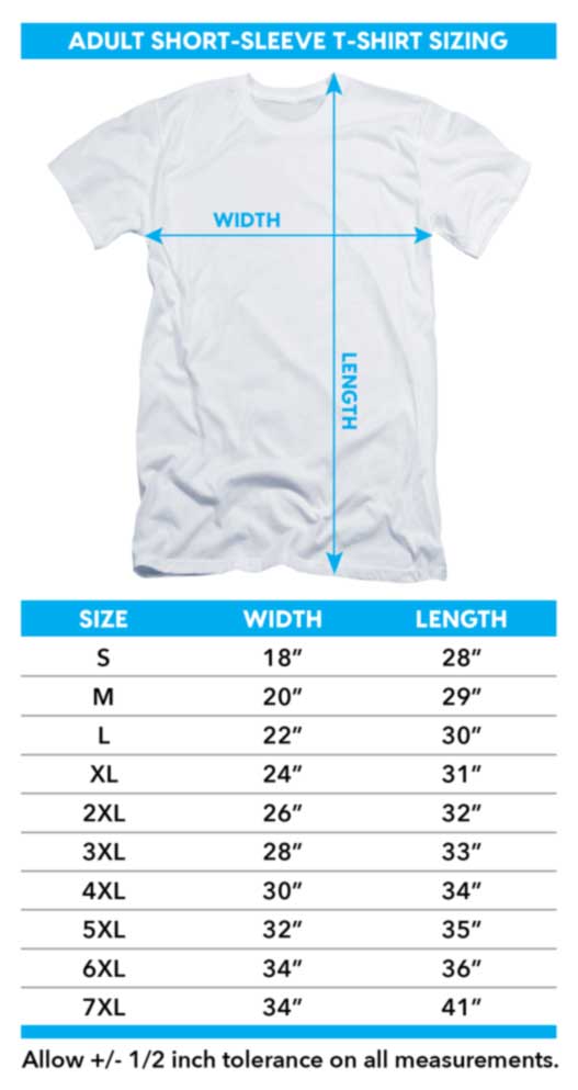 SIZE CHART Authentic Band Merch