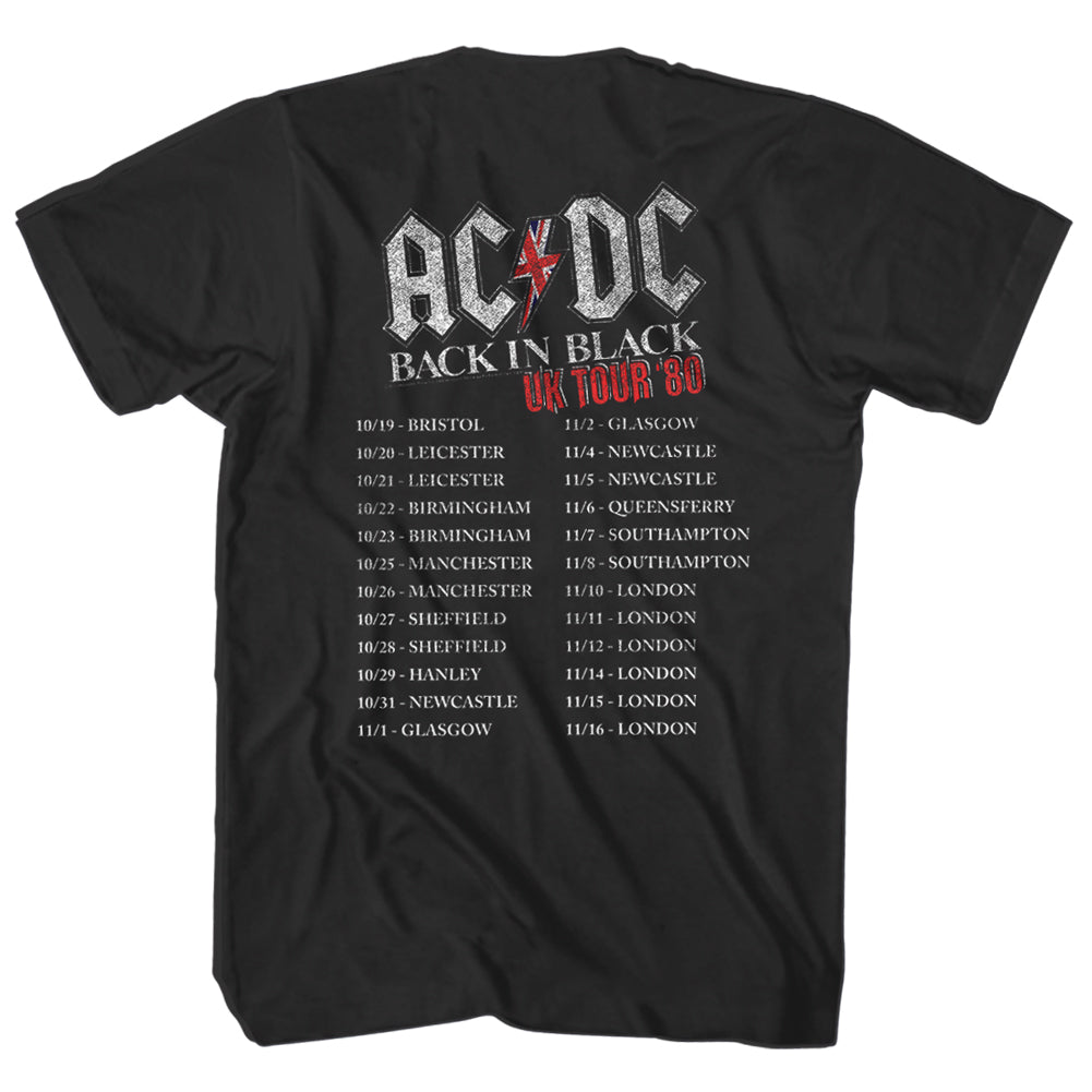 Acdc Eye Catching T Shirt Uk Tour 1980 Authentic Band Merch