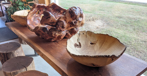 Burl Bowls used for decorating your home spaces