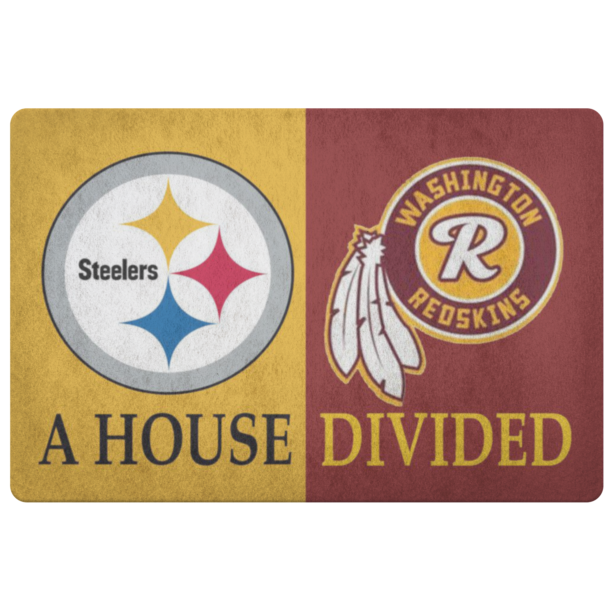 Pittsburgh Steelers And Washington Redskins Football Doormat