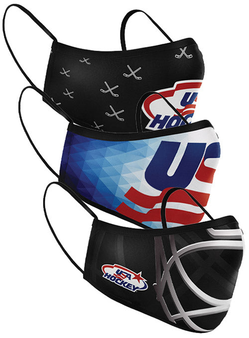 Usa Hockey Reusable 3 Pack Face Coverings Usa Hockey Shop