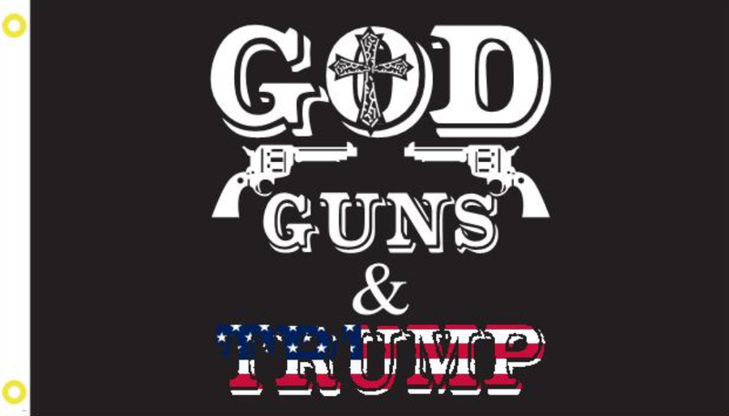 3’X5’ 100D GOD GUNS TRUMP FLAG