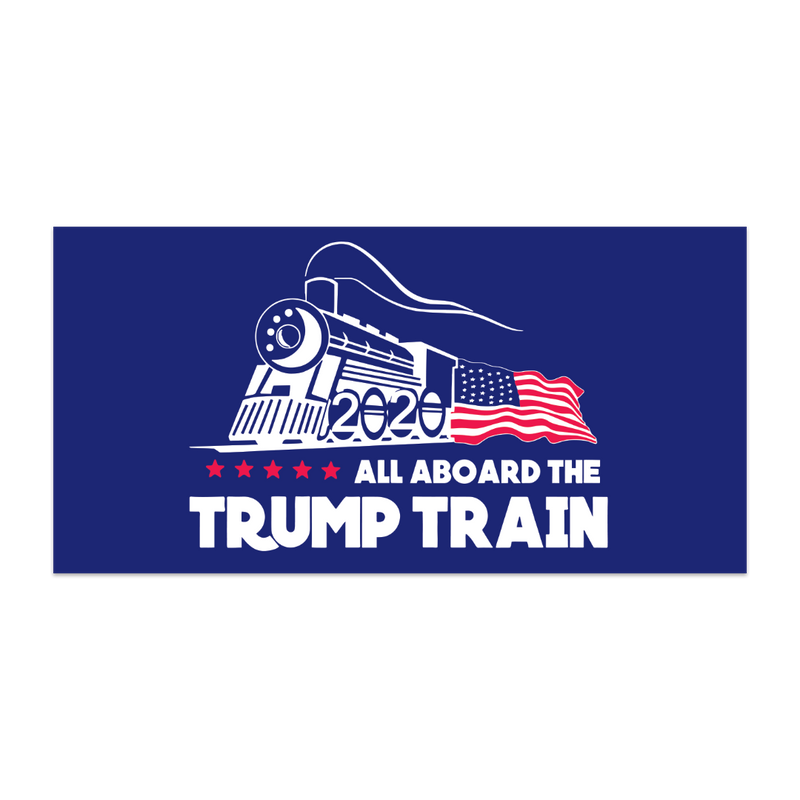 ALL ABOARD THE TRUMP TRAIN 2020 BLUE OFFICIAL BUMPER STICKER PACK OF 5