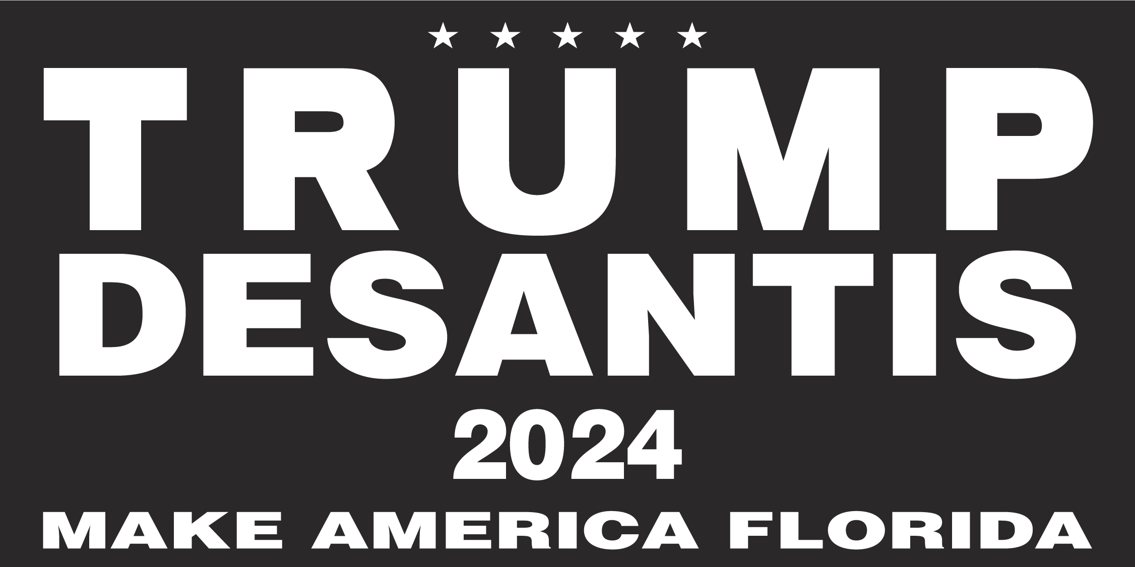 Trump DeSantis 2024 Make America Florida Blackout Bumper Sticker